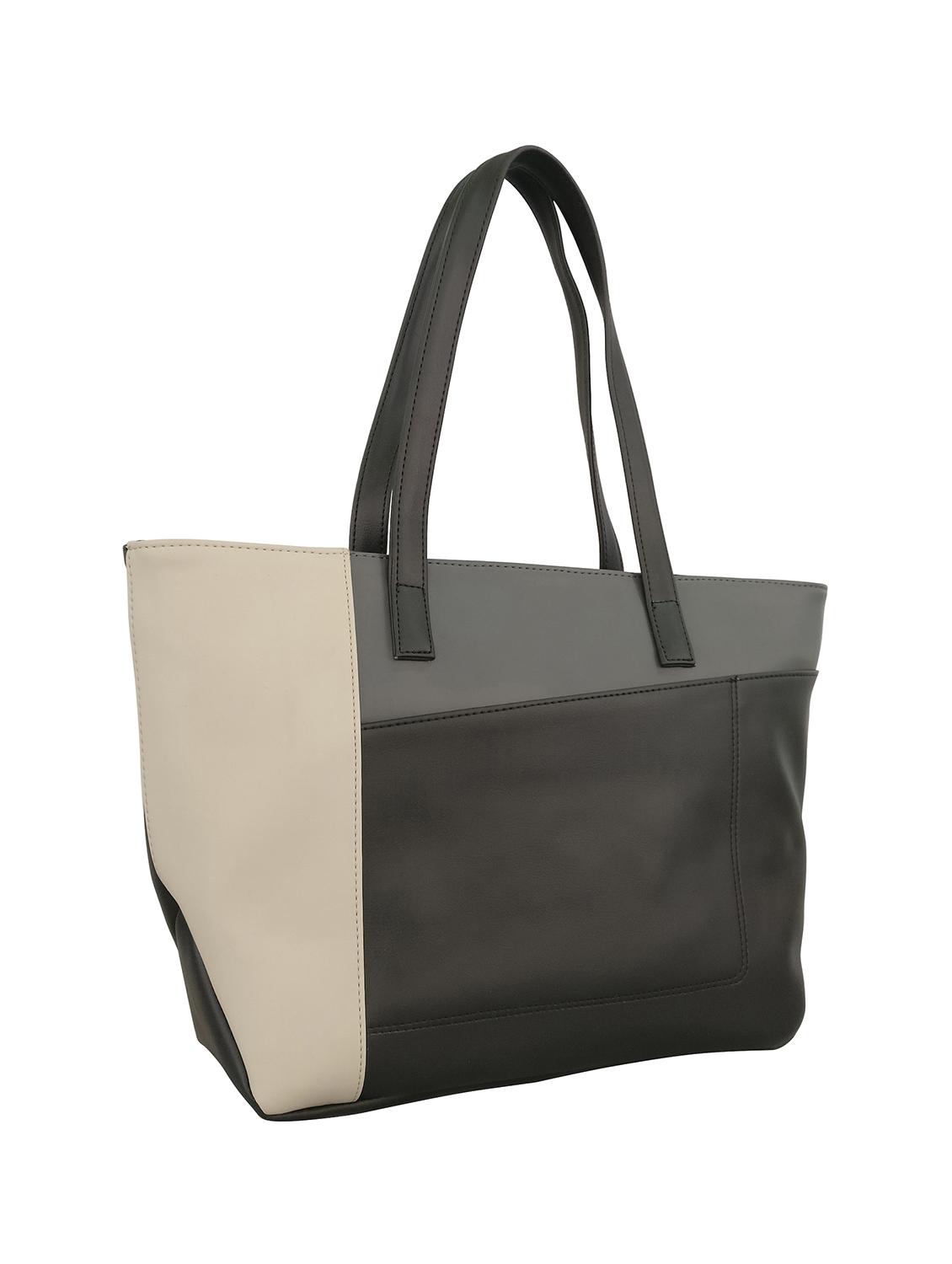 grey leatherette handbag - 13303354 - Standard Image - 3