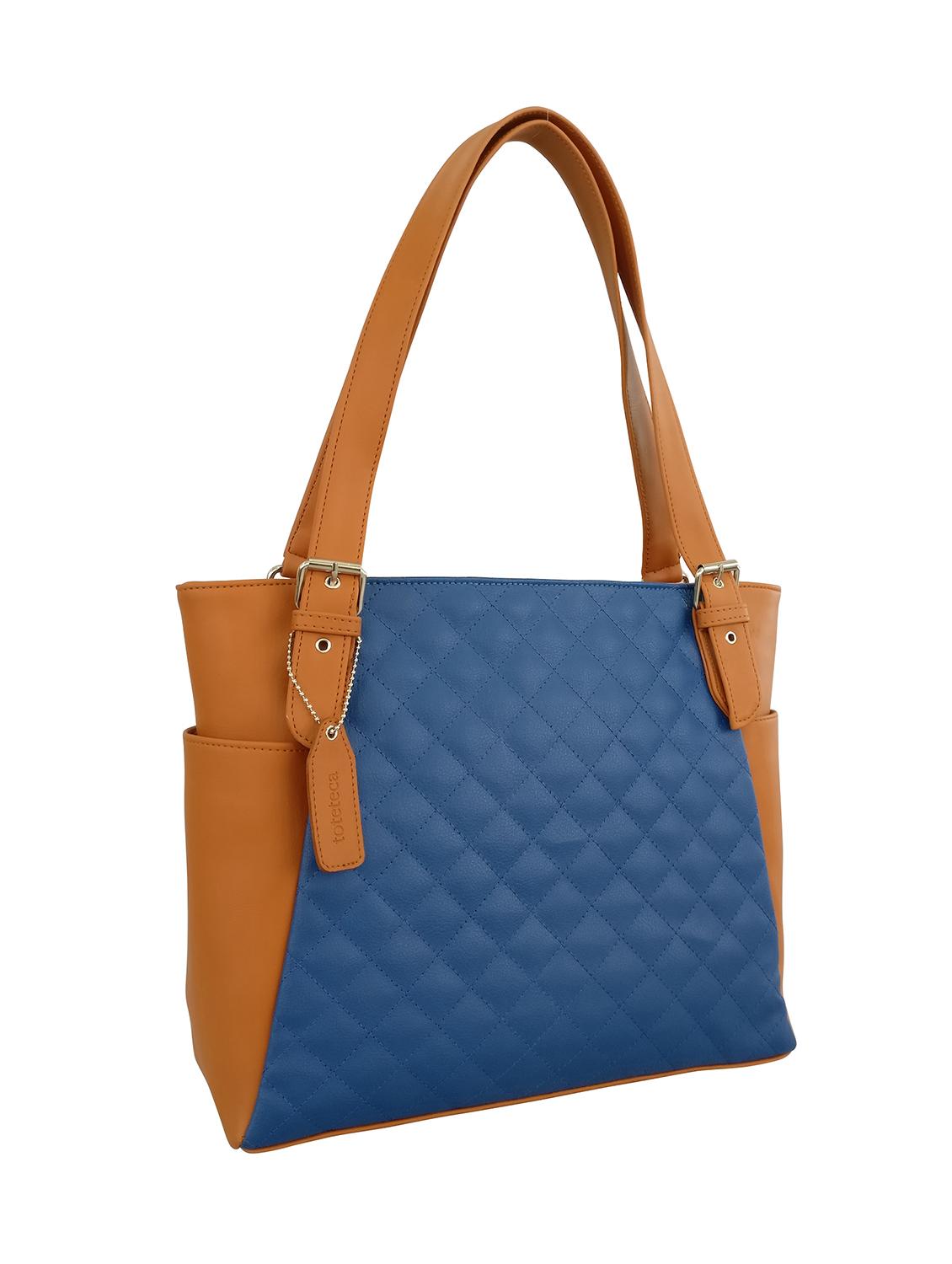 blue leatherette handbag - 13303362 - Standard Image - 3