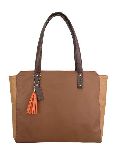 tan leatherette handbag - 13303374 -  Standard Image - 0