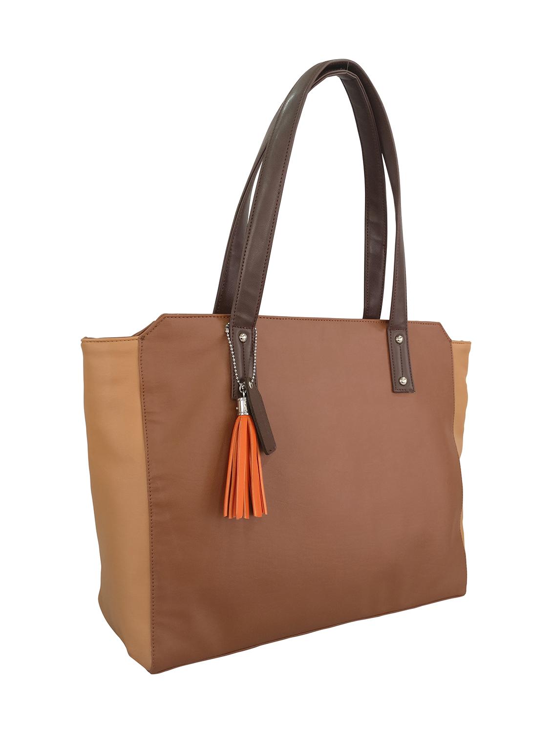 tan leatherette handbag - 13303374 - Standard Image - 3