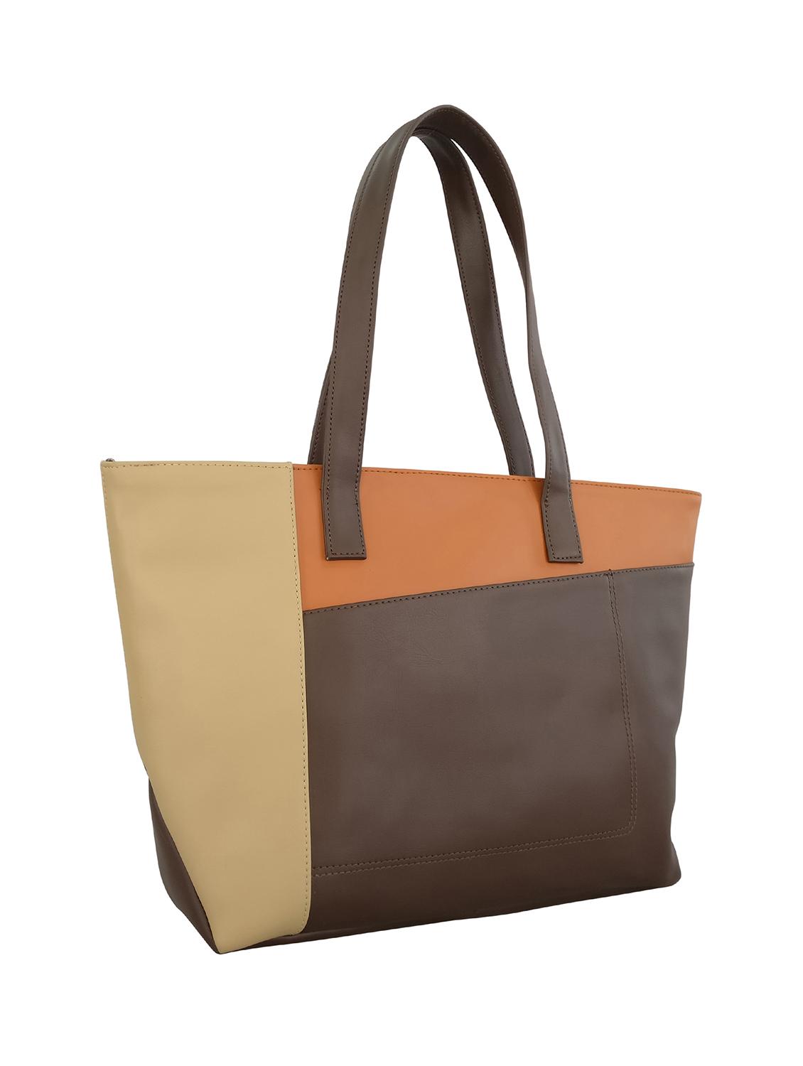 tan leatherette handbag - 13303387 - Standard Image - 3