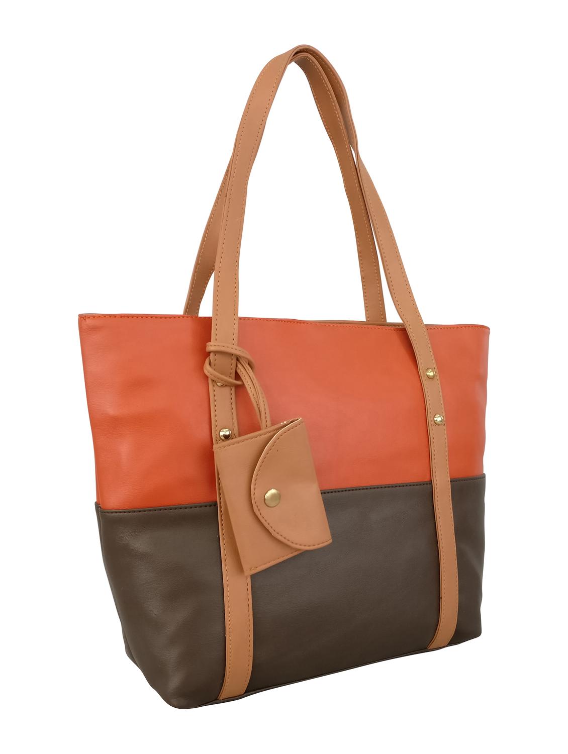 orange leatherette handbag - 13303397 - Standard Image - 3