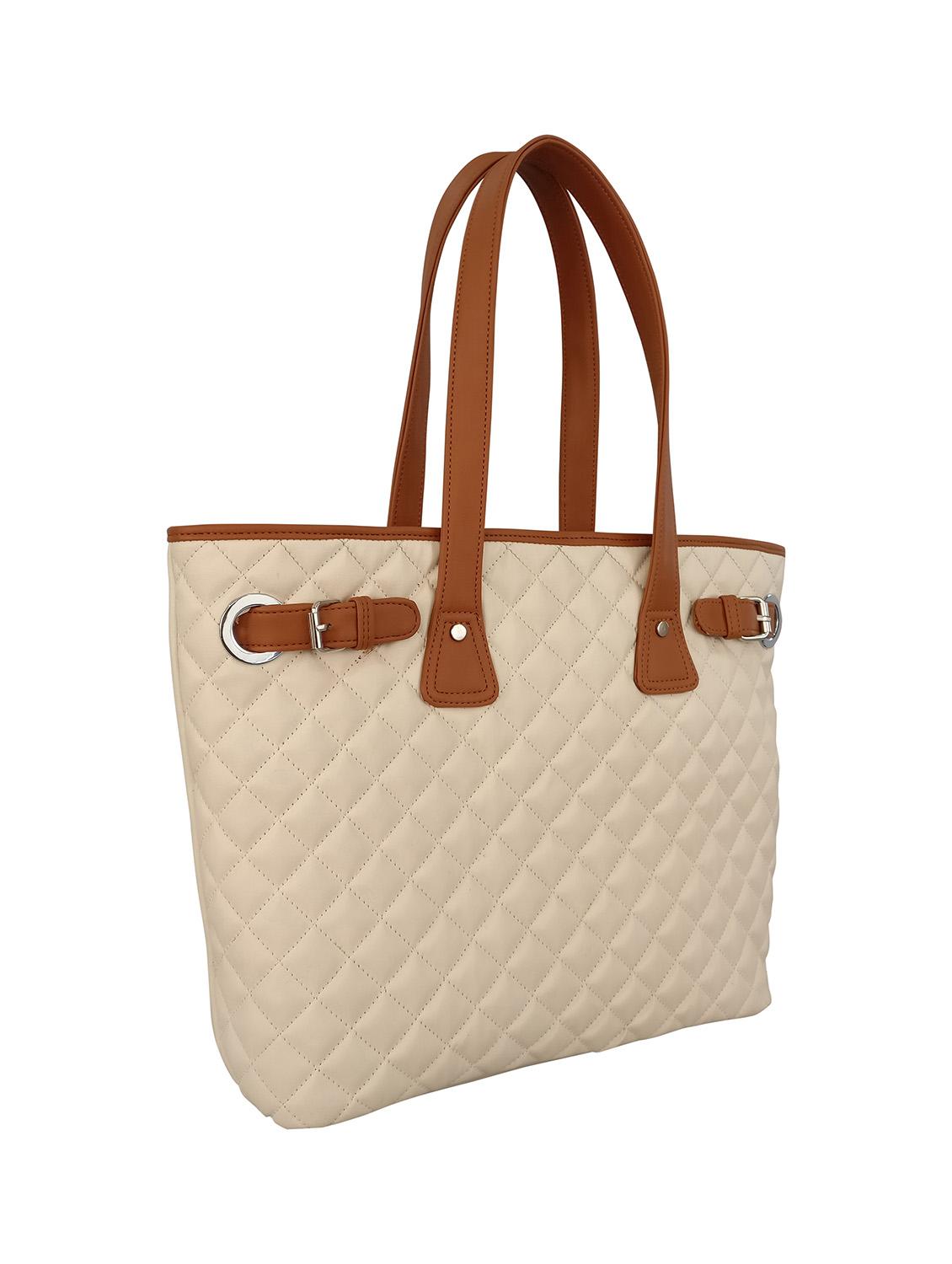 cream leatherette handbag - 13303404 - Standard Image - 3