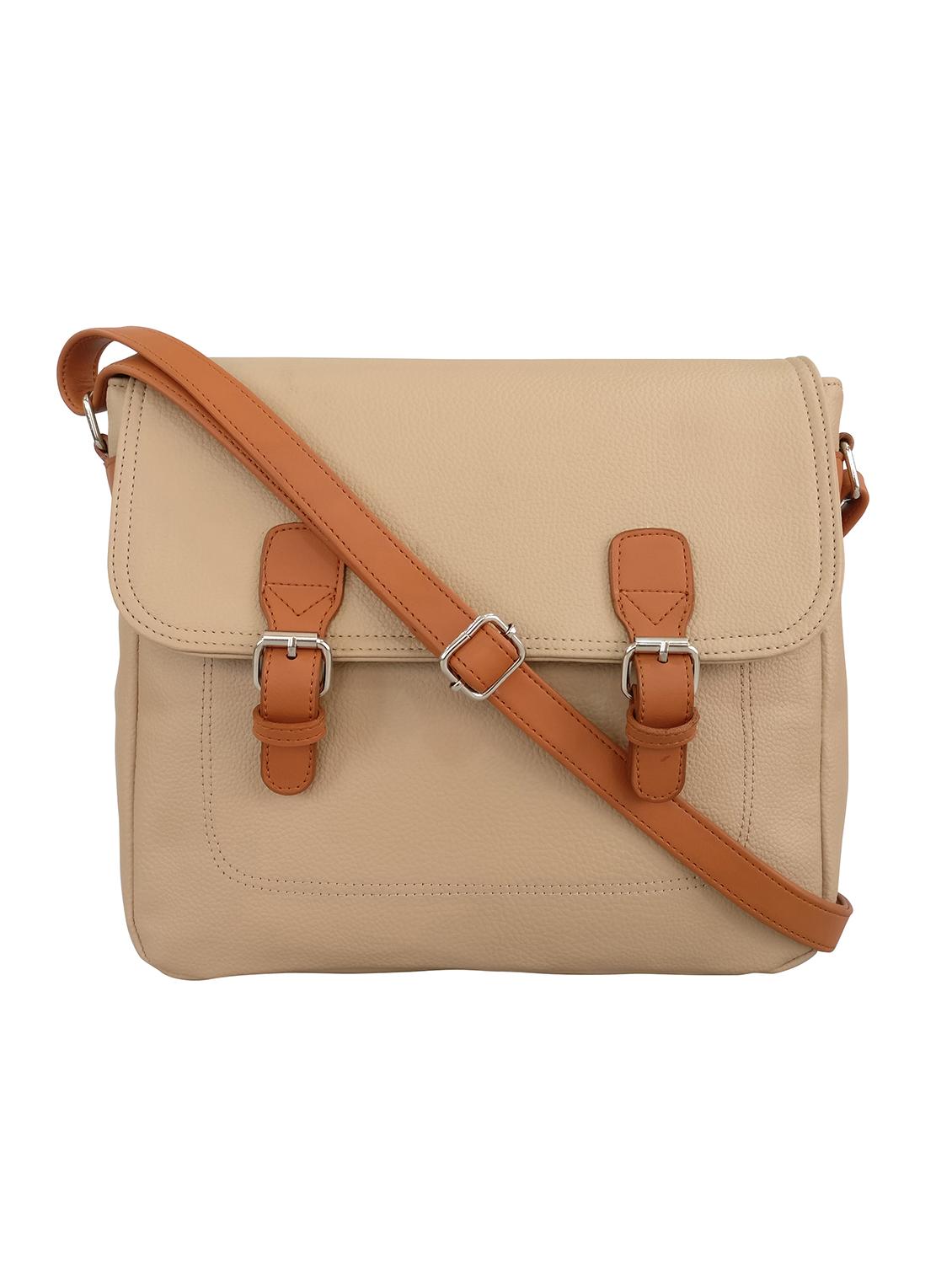 beige leatherette  sling bag - 13303420 -  Zoom Image - 0