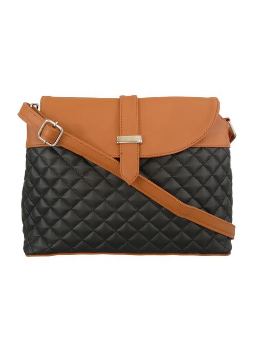 black leatherette sling bag - 13303437 -  Standard Image - 0