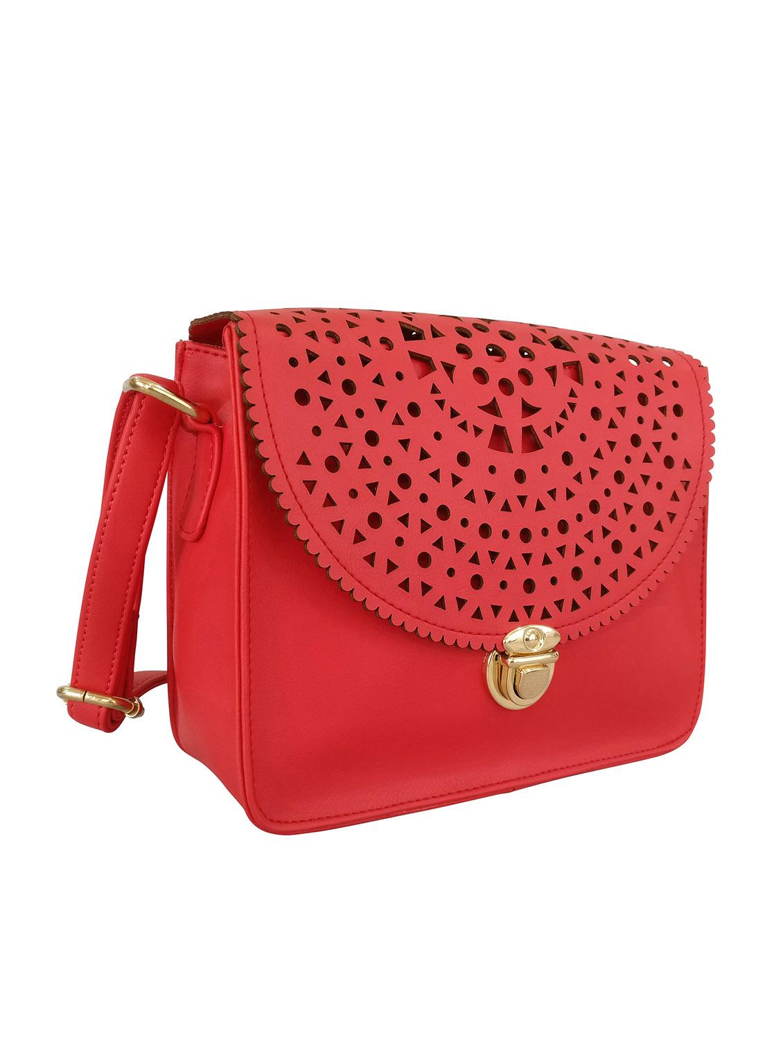 red leatherette sling bag - 13303453 - Standard Image - 3