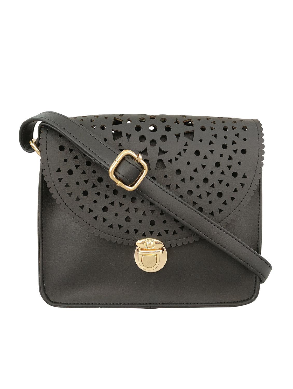 black leatherette  sling bag - 13303454 -  Zoom Image - 0