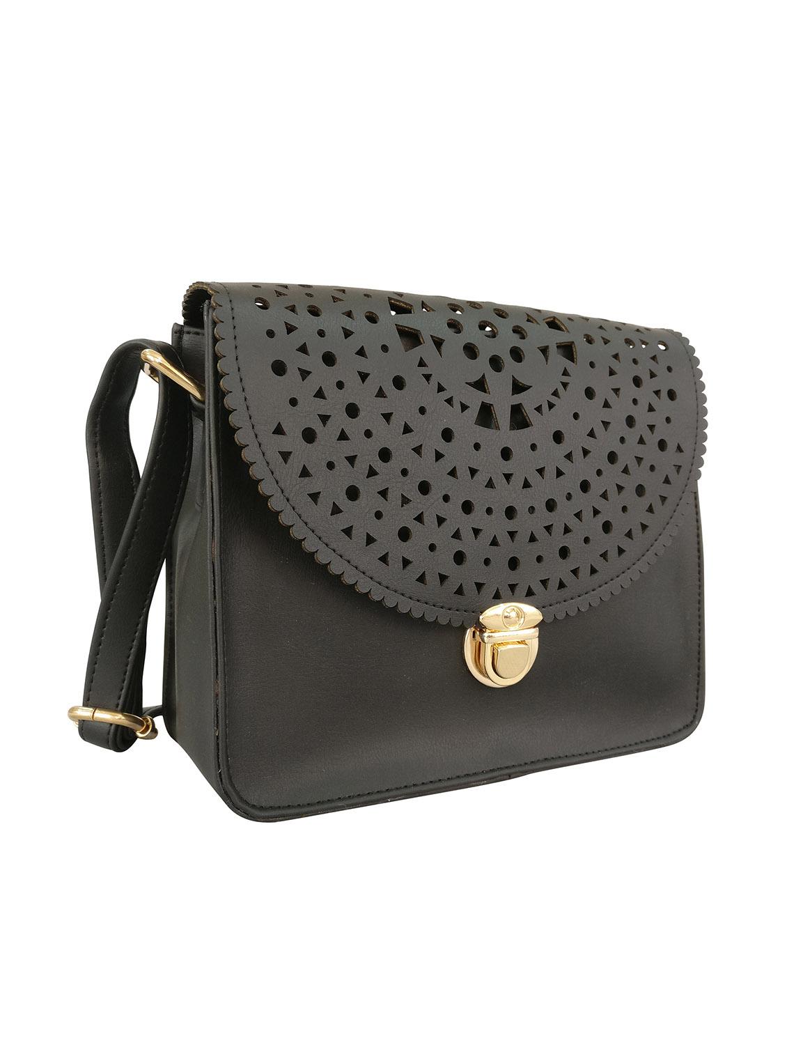 black leatherette sling bag - 13303454 - Standard Image - 3