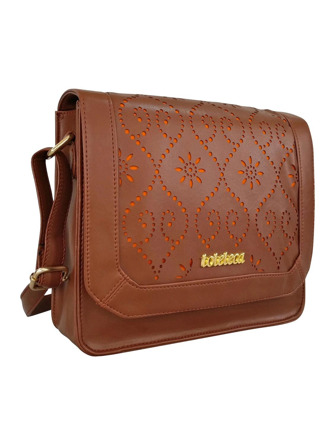 brown leatherette sling bag - 13303457 - Standard Image - 3