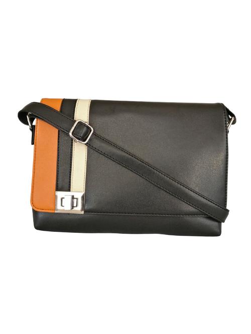 black leatherette  sling bag - 13303465 -  Standard Image - 0