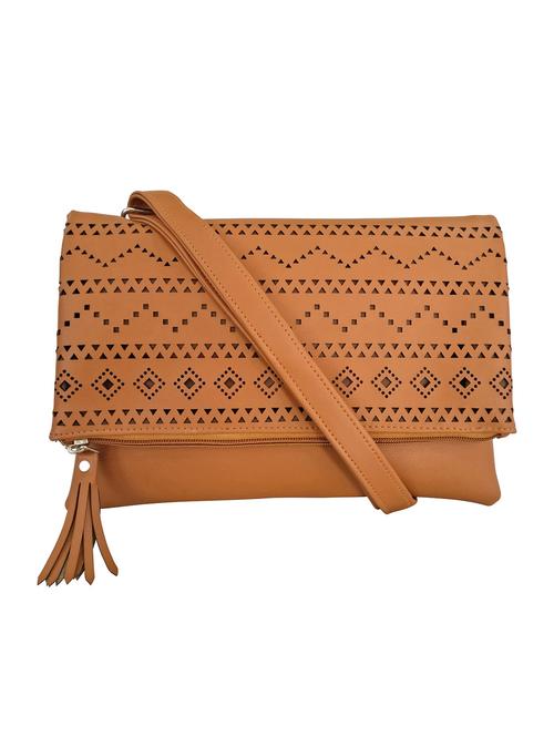 brown leatherette  sling bag - 13303478 -  Standard Image - 0