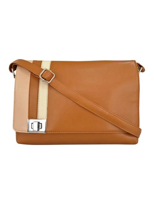 brown leatherette  sling bag - 13303479 -  Standard Image - 0