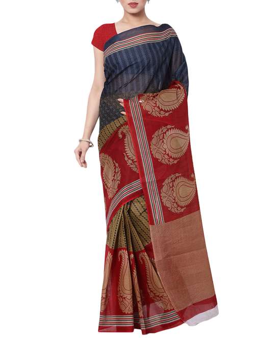 women's paisley multi colored saree with blouse - 13308160 -  Standard Image - 0