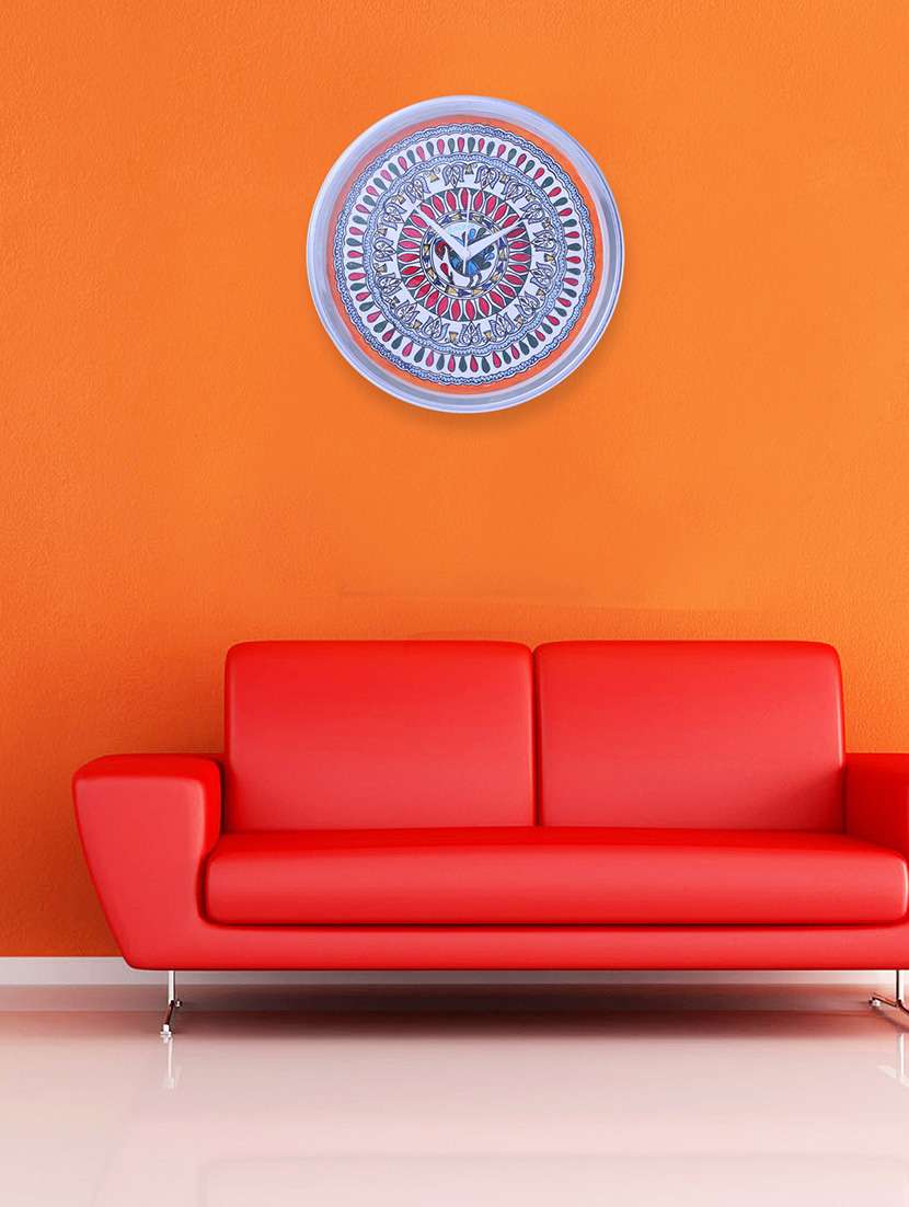 imithila handpainted decorative analog wall clock