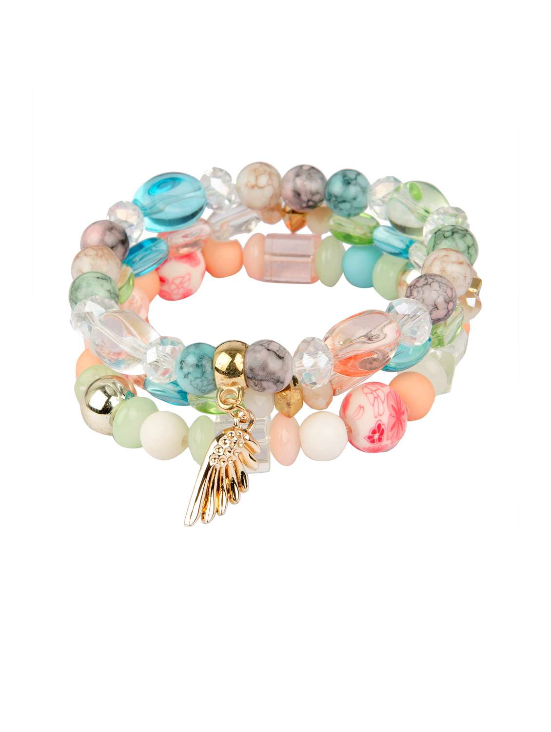 Multicoloured beads embellished bracelet