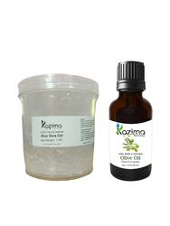 Aloe Vera Gel Raw (1KG) and Olive Oil (15ml) - 100% Pure Natural Raw Combo Pack