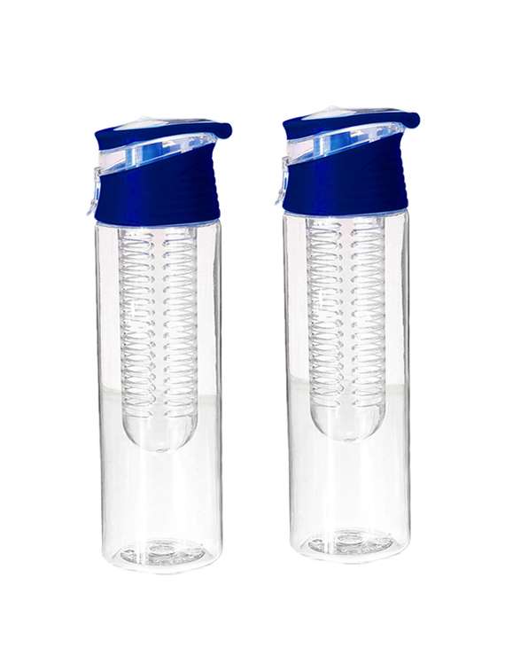 asiacraft set of 2 water bottle with fruit infuser (800ml)
