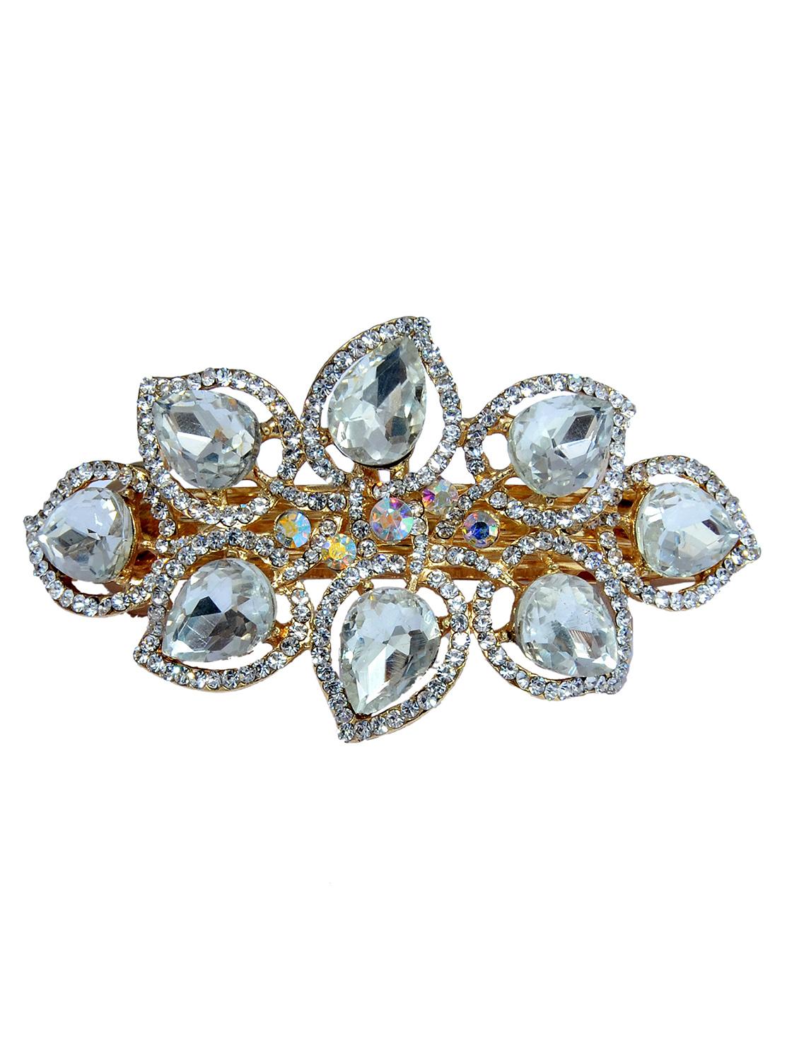 white metal studded hair clip - 13326122 - Zoom Image - 0