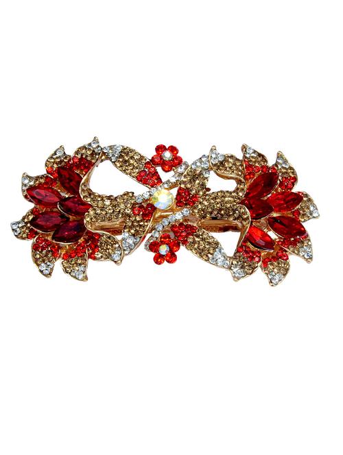 red  metal studded hair clip - 13326127 -  Standard Image - 0