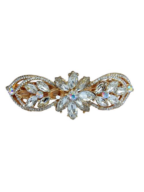 white embellished studded hair clip - 13326144 - Standard Image - 0