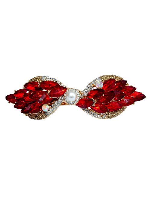 red  embellished studded hair clip - 13326149 -  Standard Image - 0