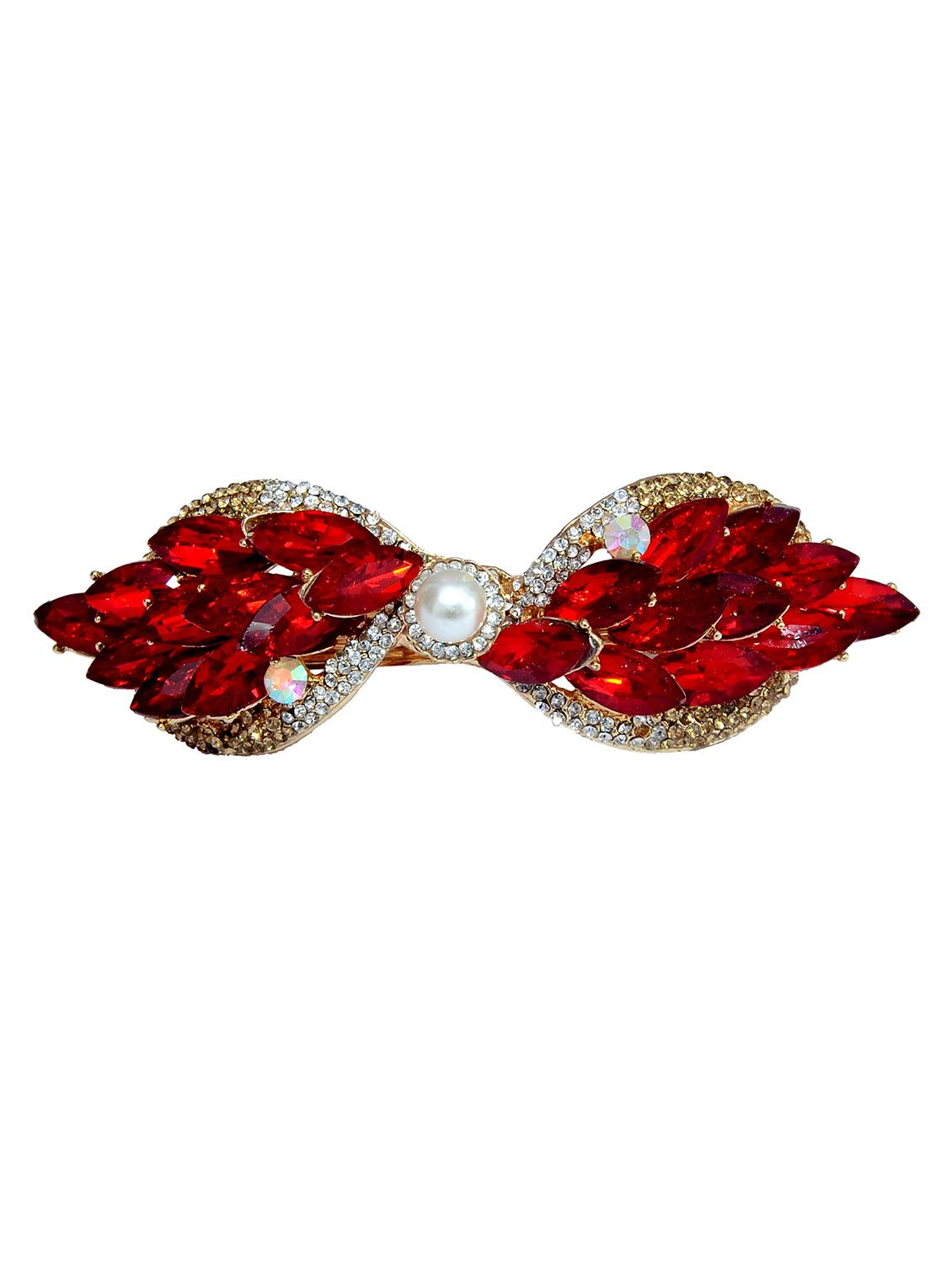 red  embellished studded hair clip - 13326149 -  Zoom Image - 0