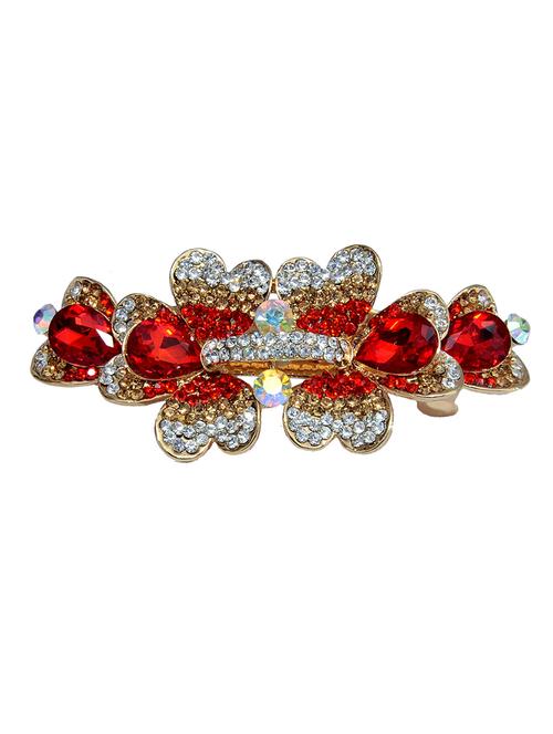 red metal embellished hair clip - 13326153 - Standard Image - 0