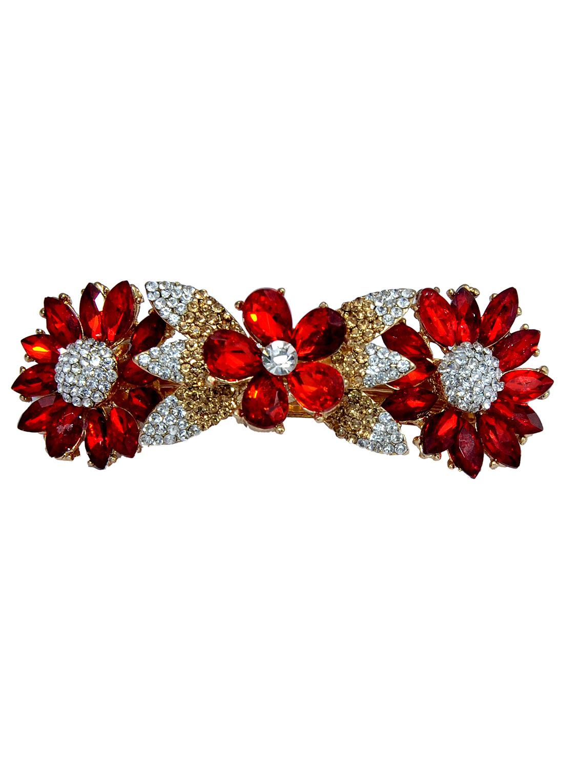 red metal embellished hair clip - 13326163 - Zoom Image - 0