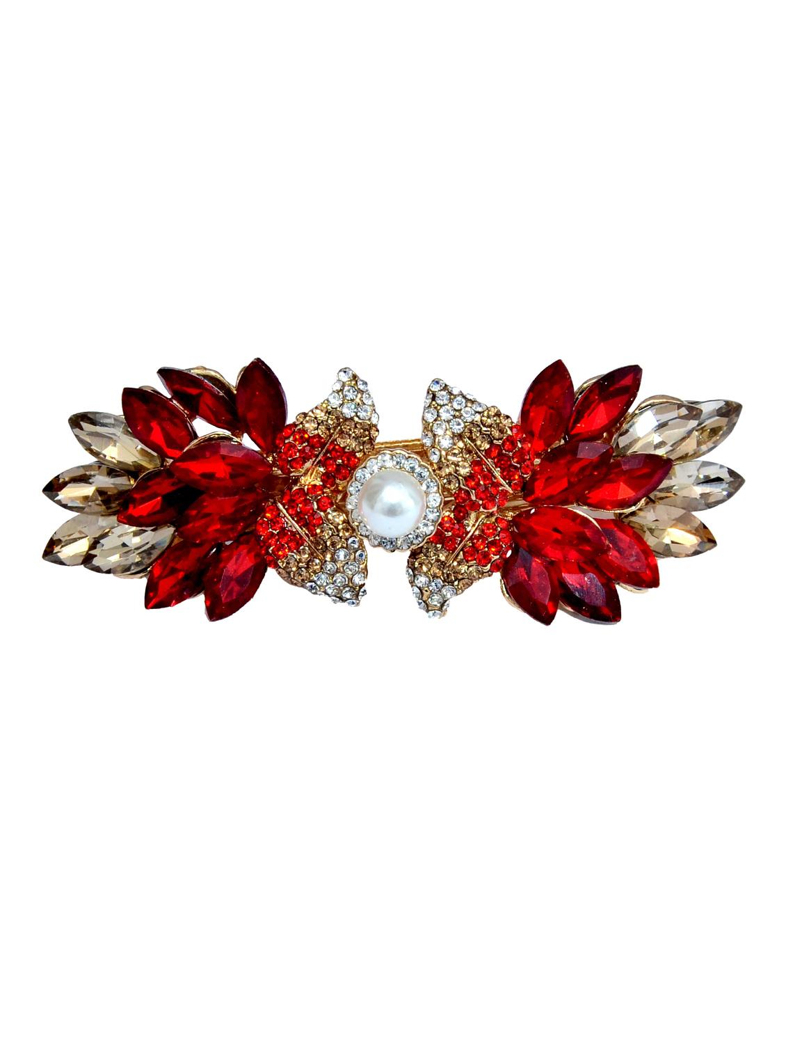 red metal embellished hair clip - 13326167 -  Zoom Image - 0