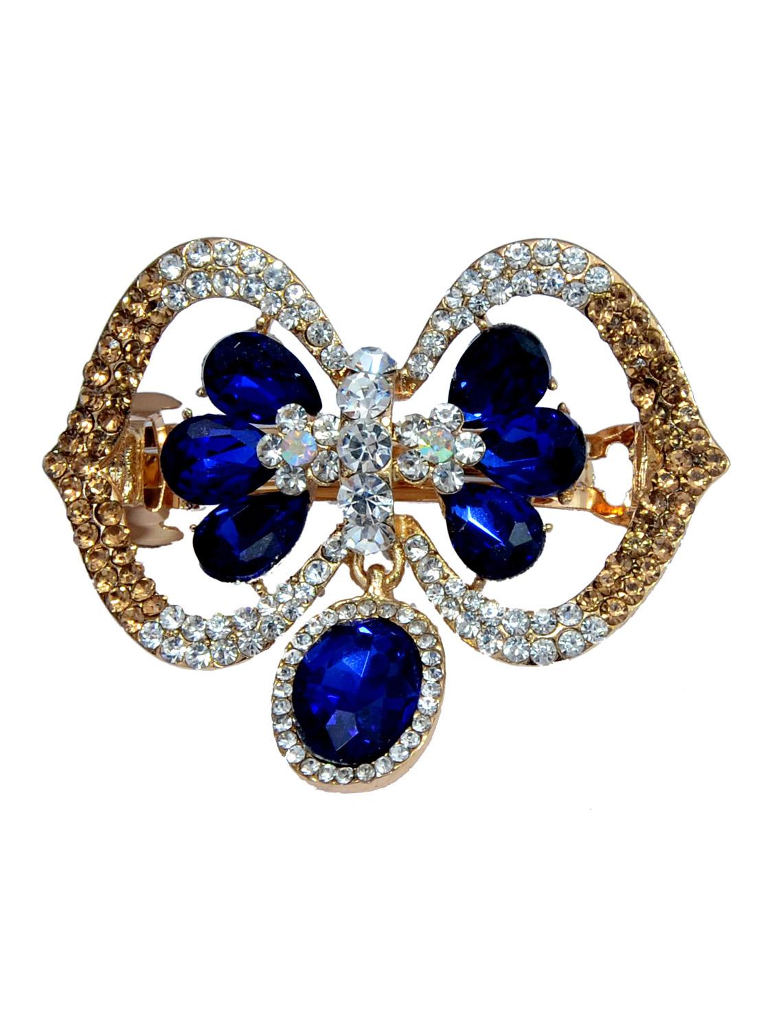 blue metal embellished hair clip - 13326170 - Zoom Image - 0