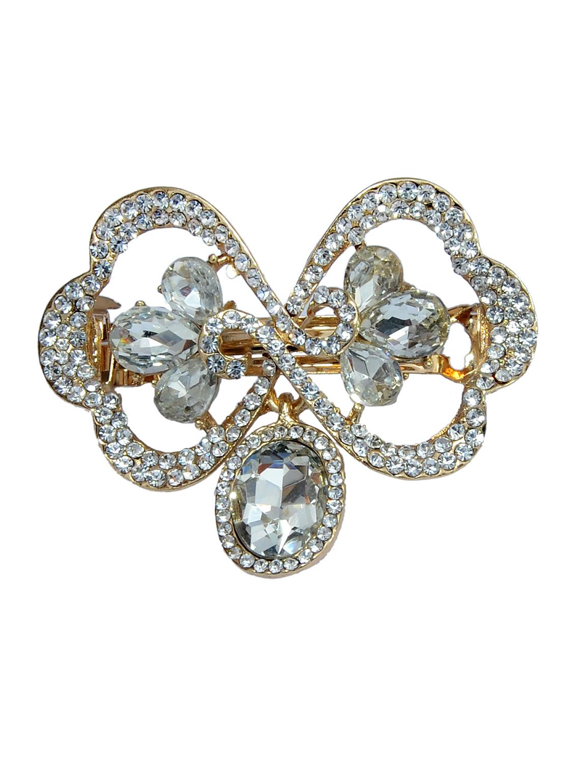 white metal metal embellished hair clip - 13326174 - Zoom Image - 0