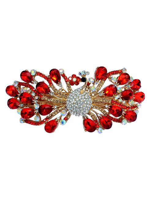 red metal embellished hair clip - 13326177 -  Standard Image - 0