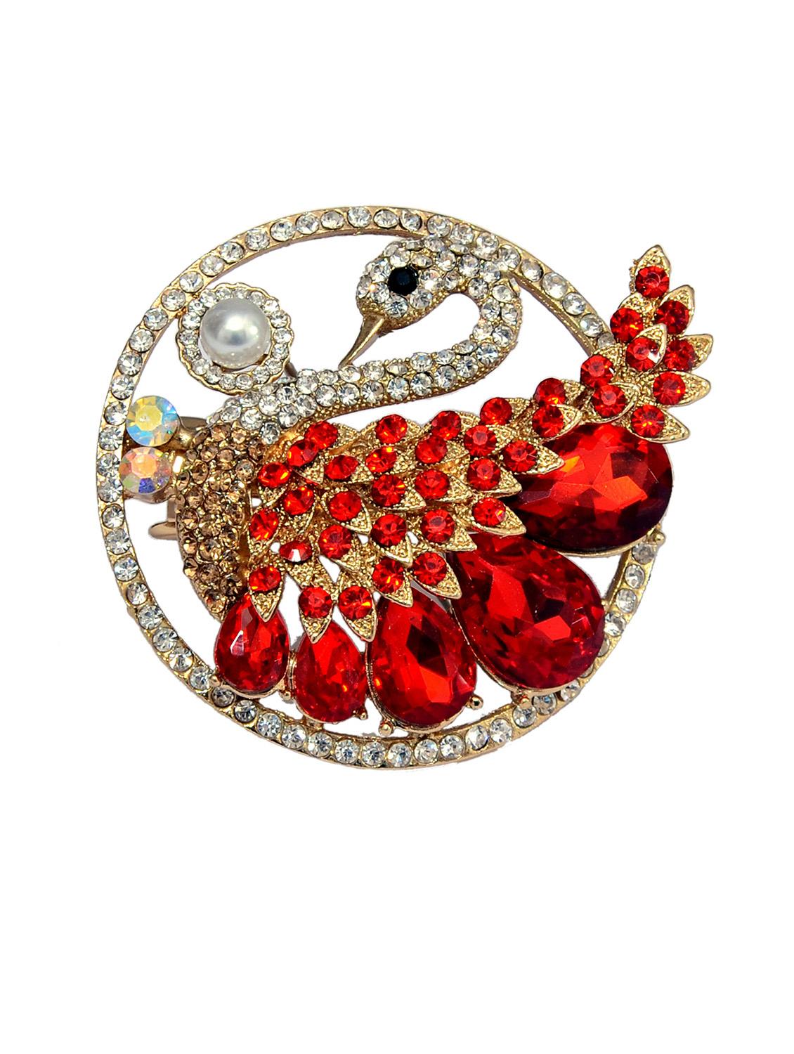 red metal embellished hair clip - 13326203 - Zoom Image - 0