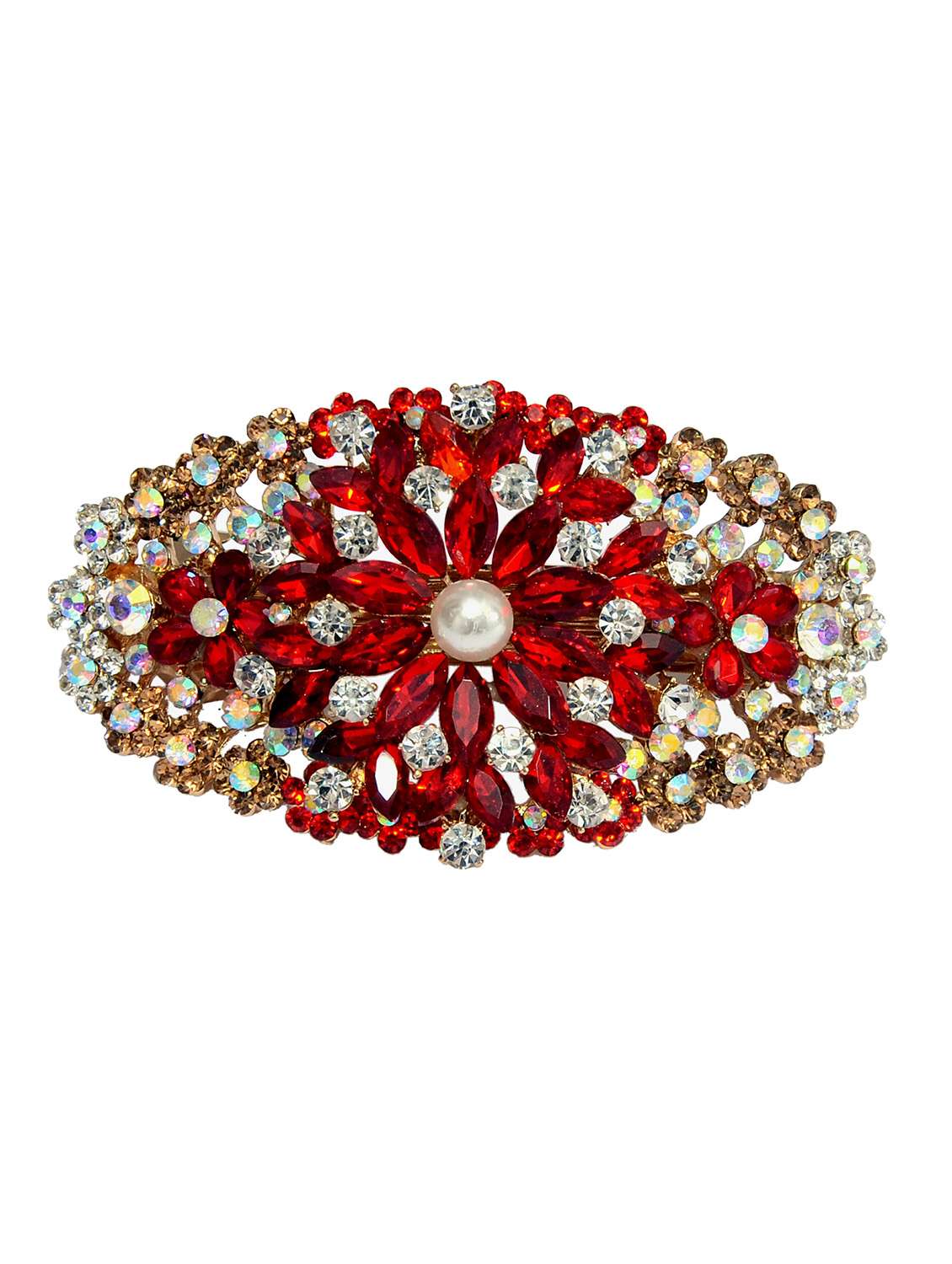 red metal embellished hair clip - 13326209 - Zoom Image - 0