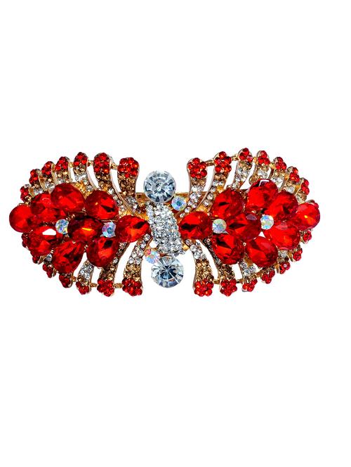 red metal embellished hair clip - 13326213 -  Standard Image - 0