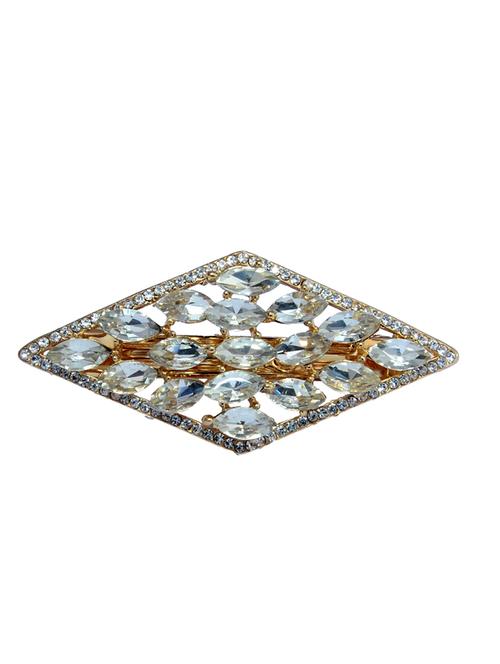 white metal embellished hair clip - 13326232 - Standard Image - 0