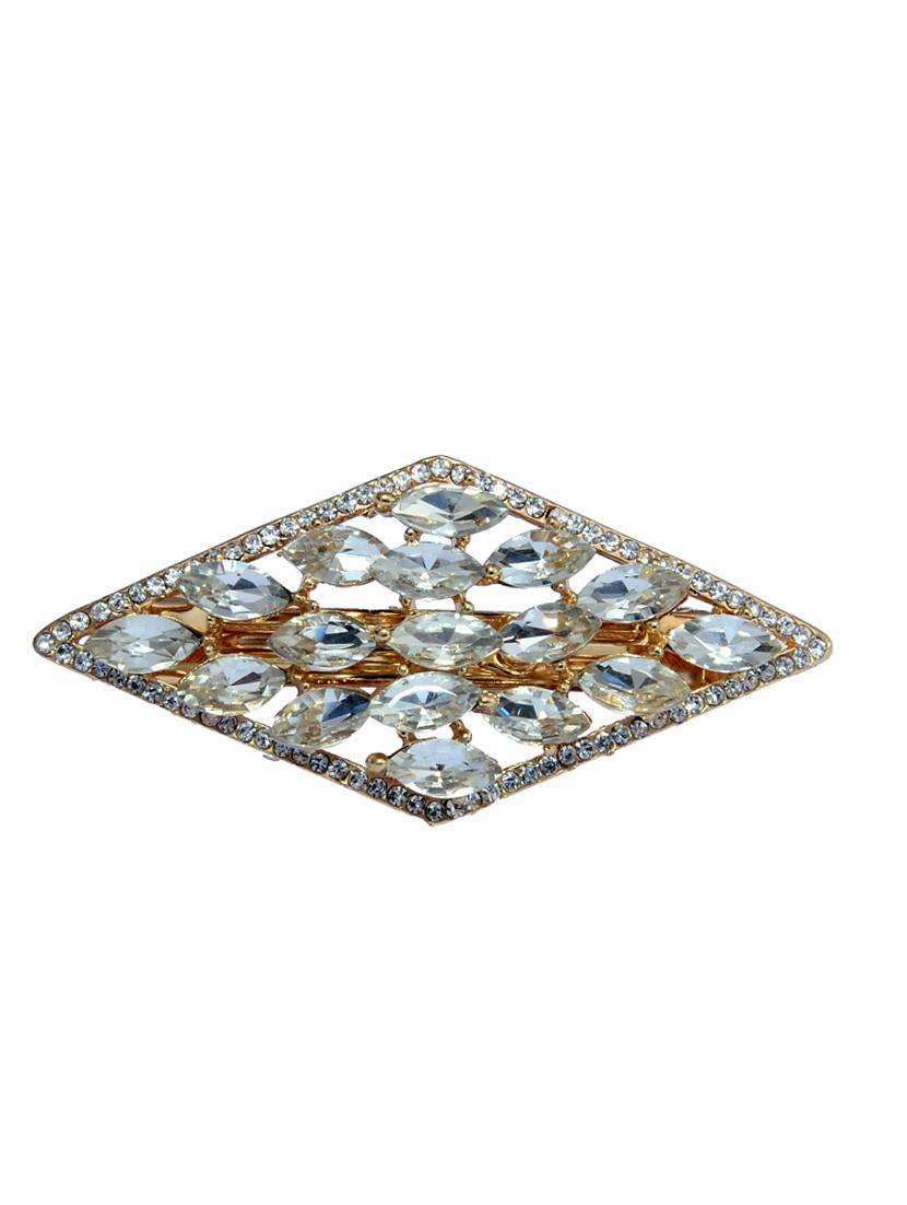 white metal embellished hair clip - 13326232 - Zoom Image - 0
