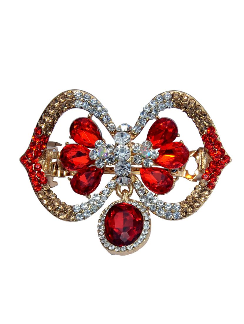 red metal metal embellished hair clip - 13326241 - Zoom Image - 0