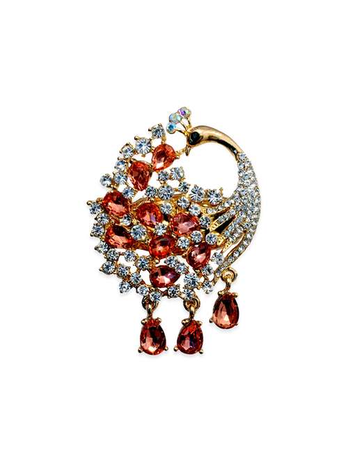 beige metal brooch - 13328123 -  Standard Image - 0