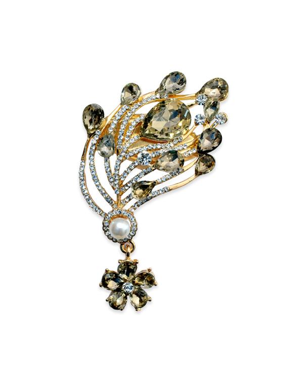 gold metal brooch - 13328180 - Zoom Image - 0