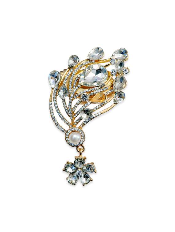 white metal brooch - 13328184 - Zoom Image - 0
