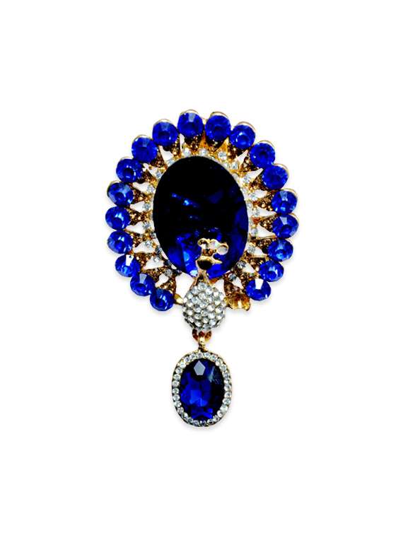 blue metal brooch - 13328185 -  Zoom Image - 0