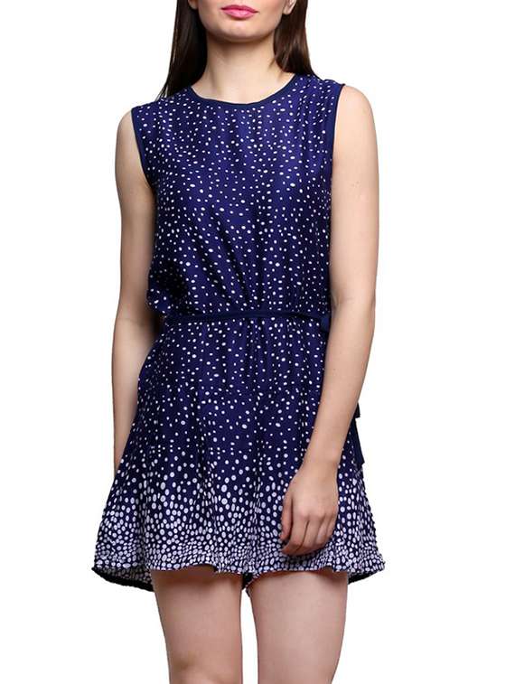 navy blue rayon romper