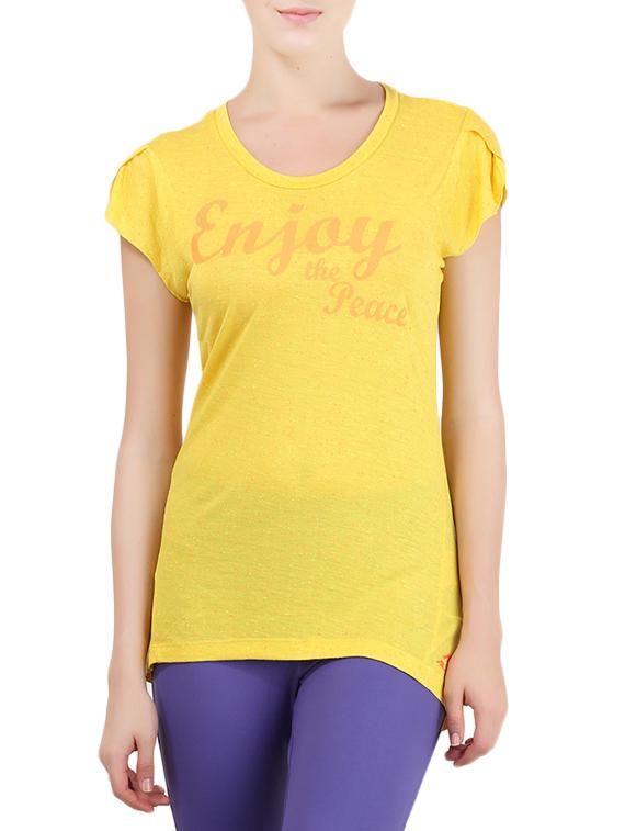 yellow printed cotton regular tee - 13337840 - Zoom Image - 0