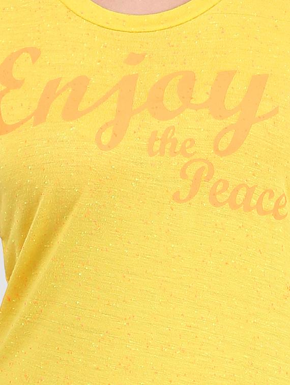yellow printed cotton regular tee - 13337840 - Standard Image - 3