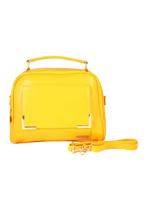 yellow leatherette handbag - 13340778 - Standard Image - 0