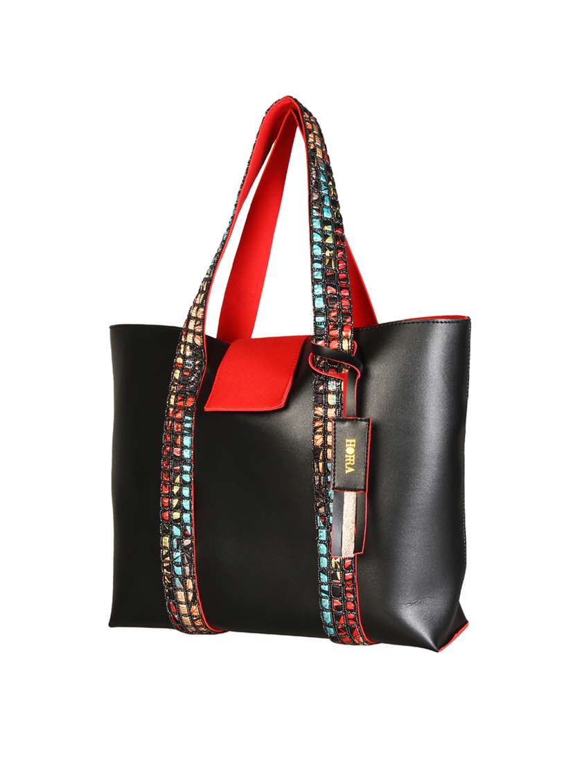 black leatherette  tote - 13340784 -  Standard Image - 3