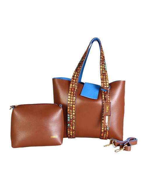 brown leatherette tote - 13340785 - Standard Image - 0