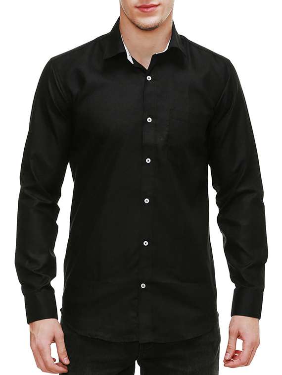 black cotton casual shirt