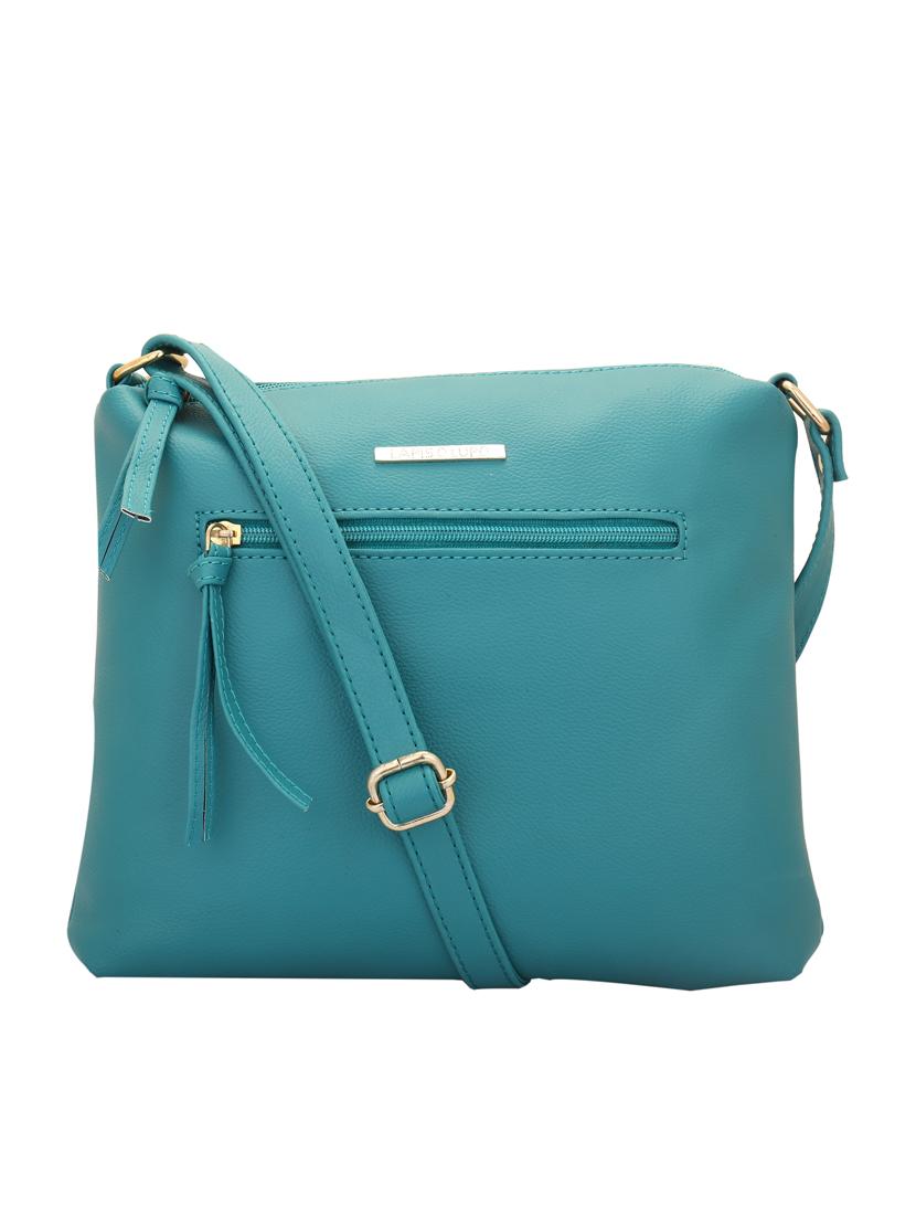 turquoise solid regular sling bag - 13345327 -  Zoom Image - 0